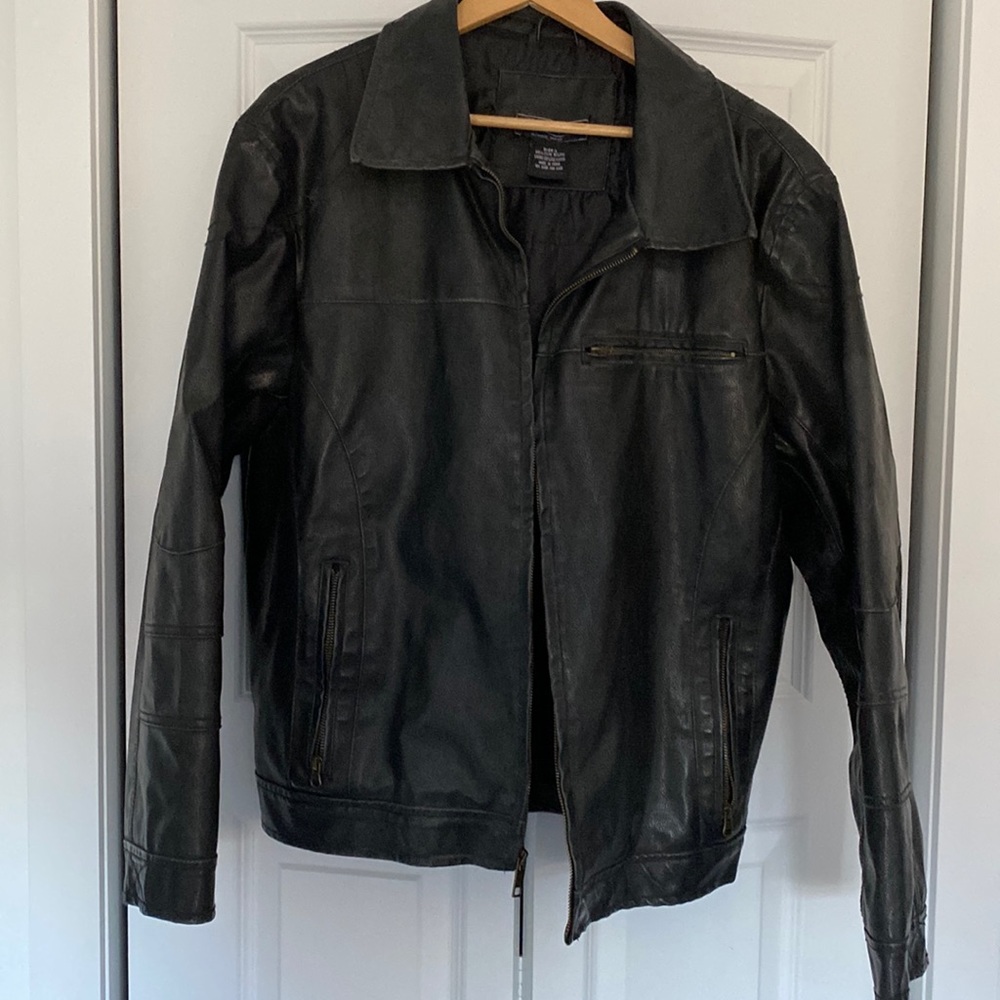Faux leather jacket size L